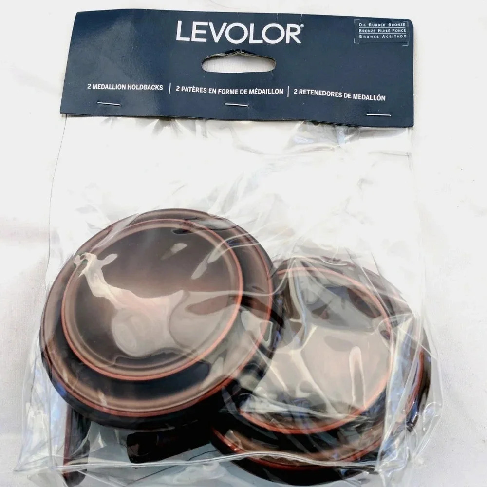 Levolor Medallion  Drapery Holdbacks Brushed‎ Bronze 2 Pack